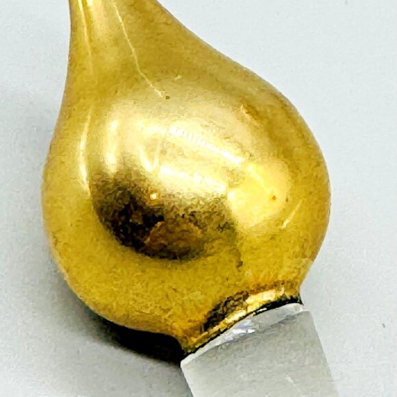 Antique Victorian Perfume Bottle Gold Accents Tear Drop Stopper 7 inch - Picture 5 of 10